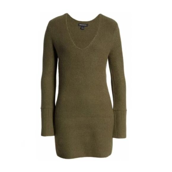 SOMETHING NAVY Fitted Ribbed Mini Tunic Sweater Dress Size XS - Picture 4 of 12